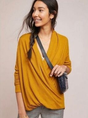 New Anthropologie Akemi + Kin Waffle Knit Top